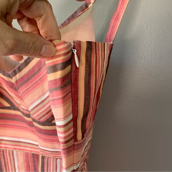 Loft cotton multi striped tank top blouse. Size 10 - Picture 9 of 9